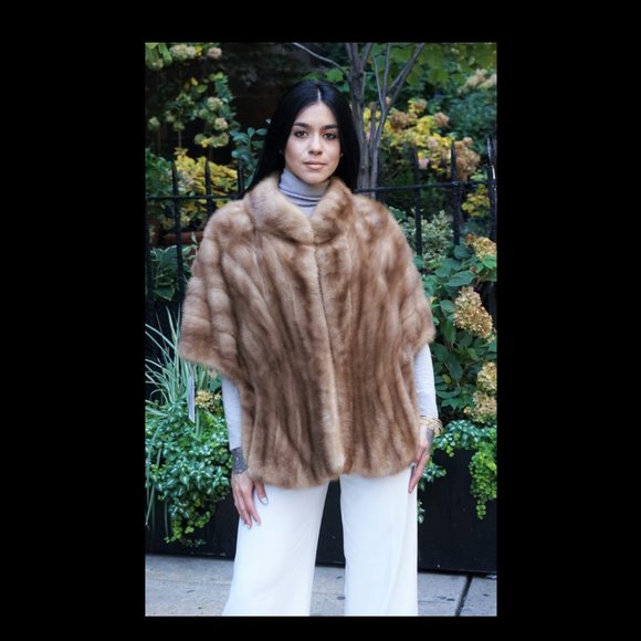 Pre-owned Vintage Pastel Mink Stole - Picture 1 of 3
